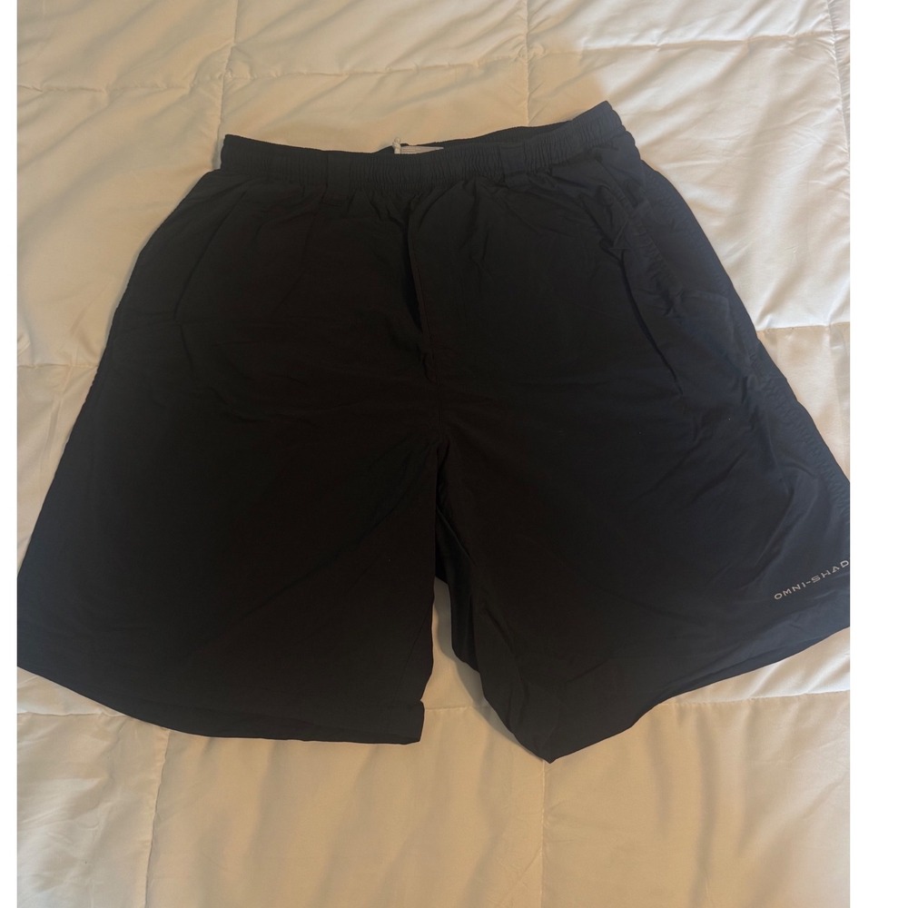 Columbia PFG Fishing Shorts Mens Medium Black Excellent Omni-Shade UPF
